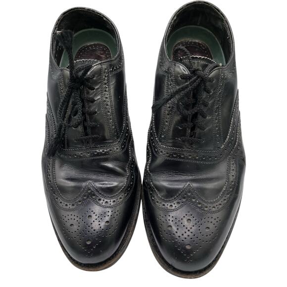 Florsheim Mens Black Vintage Wingtip Dress Shoes 9.5 EEE Extra Wide “Lexington” - Picture 1 of 6